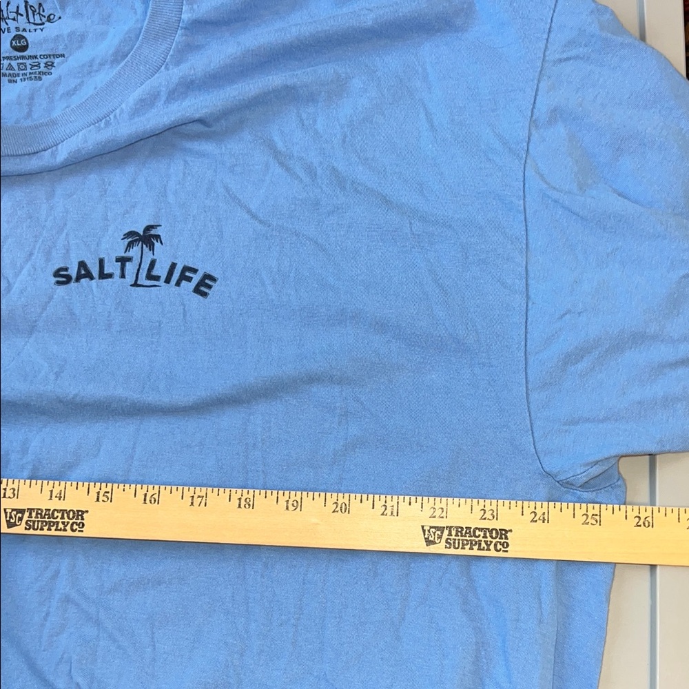Salt Life Men's Light Blue Jeep Fishing Beach Short Sleeve Tee XL - Picture 5 of 6
